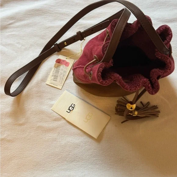 UGG Women's Crossbody Bag in Burgundy and Brown - Picture 2 of 2